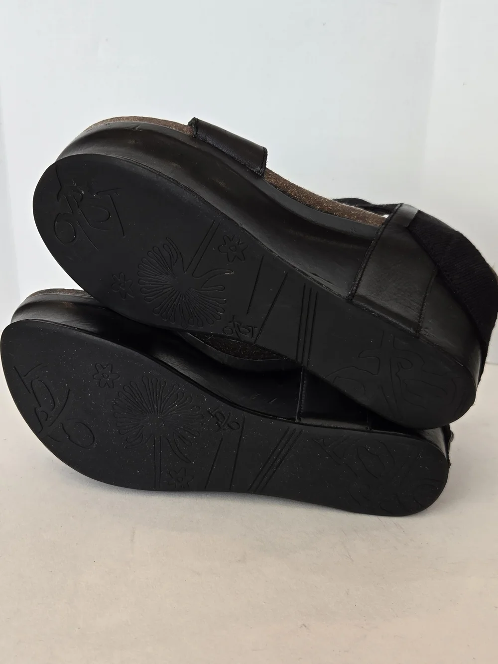 OTBT Black Platform Wedge Sandals with Elastic Ankle Strap